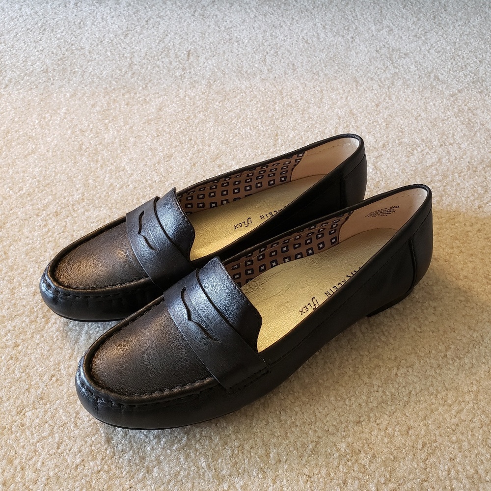 Anne Klein iflex Black Leather Loafers Flats